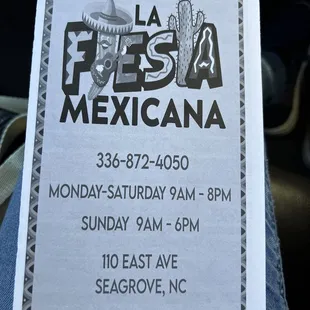 a menu for a mexican restaurant