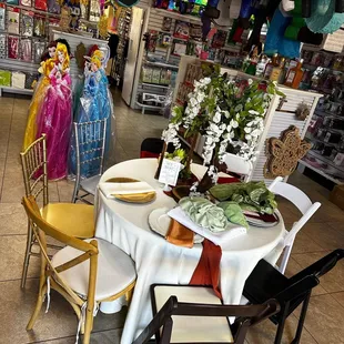 Table with chair examples