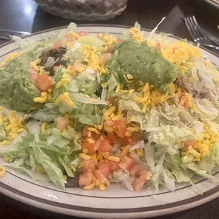 Chalupa with Shredded chicken &amp; Fajita beef.