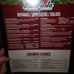 menu
