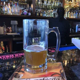 Tall ( huge) craft beer ( Space Dust).