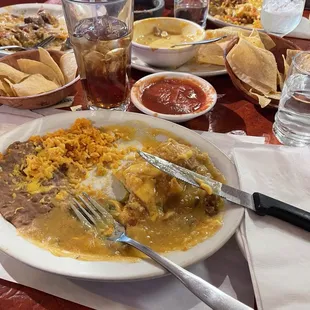 Half eaten chili Smothered Relleno Special