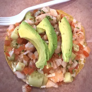 Tostada Ceviche de Camaron