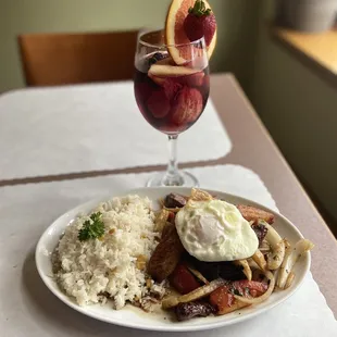 The lomo saltado with fried egg on top  ( tremendously delicious)