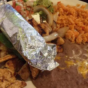 a plate of mexican food
