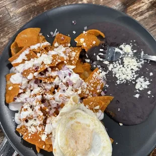 Chilaquiles with red sauce