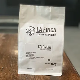 a bag of coffee