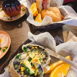 Breakfast Veggie Burrito &amp; Breakfast Sandwich