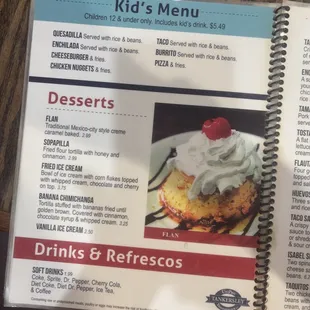dessert, menu