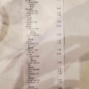 Our Reciept