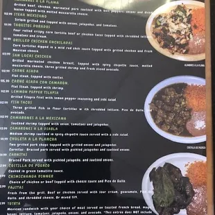 Menu as of 7/12/22