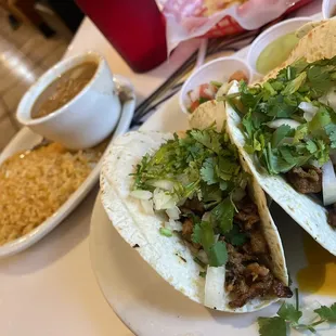 Tacos Mexicanos with Rice N Beans