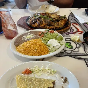 Our fajitas and side taco