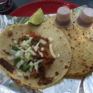 The food here awesome! My favorite is the Al Pastor Quesadilla! This is authentic Mexican food!! Their tortillas are all homemade!