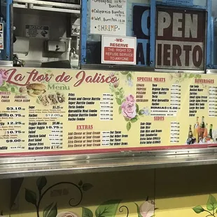 Current menu as of Feb 15,2024 at 1115pm