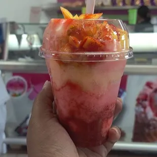 Mangoneada with Guava &amp; Piña - super Delicious. The guava is exceptional.