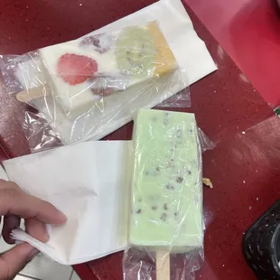 two pops on a table