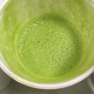 Green smoothie inside view