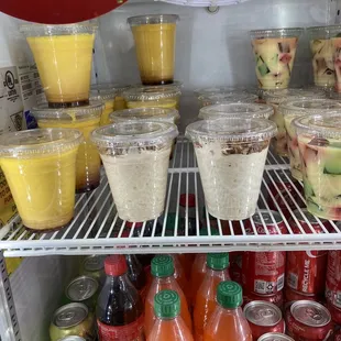 Rice pudding and flan