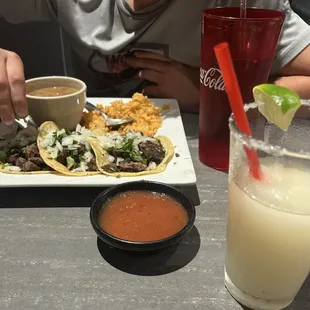 Street tacos, House Margarita
