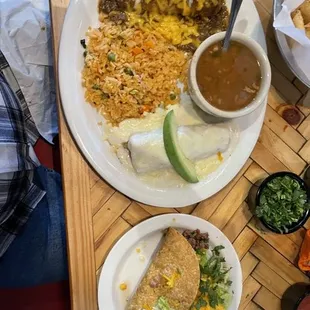 a table full of mexican food