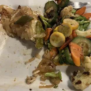 Chicken Monterey with grilled veggies