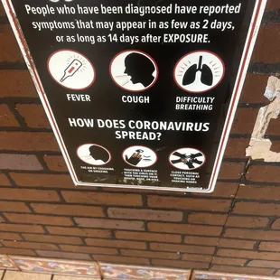 a sign warning of coronavirus