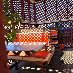 More booths in the outside patio seating area.