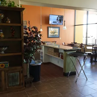 a view of the dining area