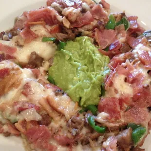 Zarape (carne, bacon and cheese with guacamole)