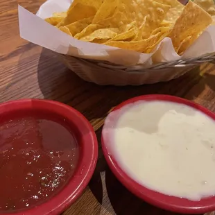 Chips, salsa, queso