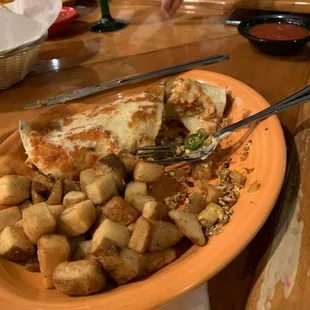 Breakfast burrito  Egg. Cheese . Chorizo. Tomato. Hash browns