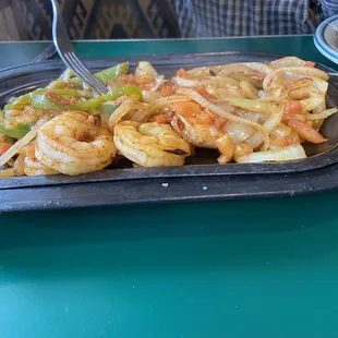 Shrimp fajitas