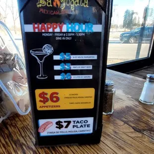 They also have happy hours during the week.