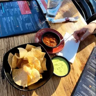 Complimentary chips and salsa