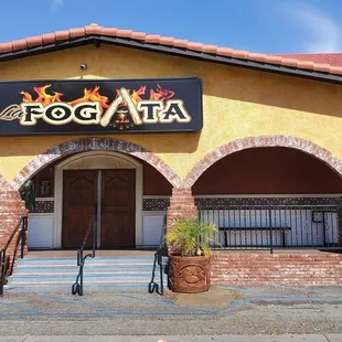 the front of the restaurant