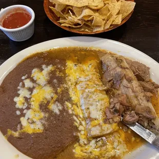 Enchilada and Tamale Combo no rice please. Yummy