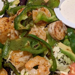 Garden Salad with Shrimp
