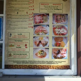Menu they also have breakfast tacos