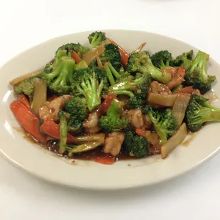 a plate of stir fried vegetables
