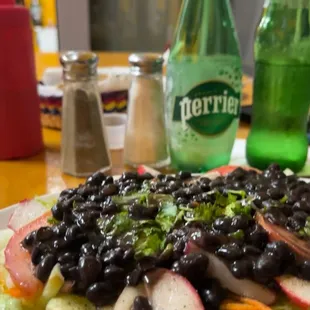 If you are vegetarian try the black beans salad  with extra cilantro can't go wrong