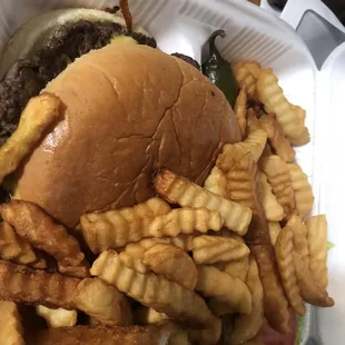 Burger and fries