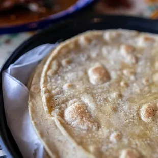 Handmade corn tortillas