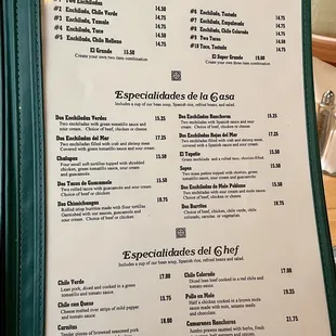 the menu
