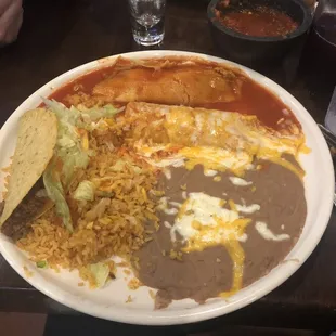 Combination plate .. took 3/4 of it home!