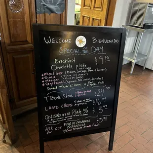 Specials for the day