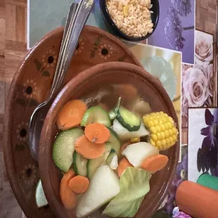 Caldo de Res! Súper yum! Mexican rice is pretty good too!