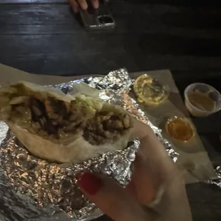 Chicken Al pastor burrito w guac