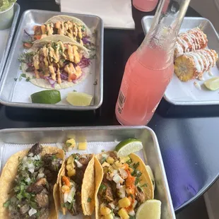 Spicy Grilled Fish Tacos Steak Street Taco Pork Al Pastor Street Taco Elotes