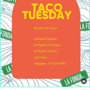 Taco Tuesday Menu